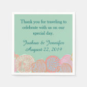 Seafoam Seashells Beach Wedding Serviette (Vorderseite)