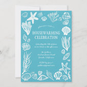 Seafoam Seashells Custom HoUSEWARMING PARTY Einladung (Vorderseite)
