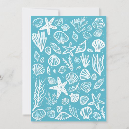 Seafoam Seashells Custom HoUSEWARMING PARTY Einladung (Rückseite)