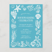 Seafoam Seashells Custom HoUSEWARMING PARTY Postkarte (Vorderseite)