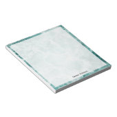 Seafoam Silver Border Elegant Custom Script Name Notizblock (angewinkelt)