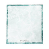 Seafoam Silver Border Elegant Custom Script Name Notizblock (Vorderseite)