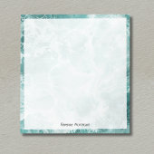 Seafoam Silver Border Elegant Custom Script Name Notizblock
