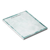 Seafoam Silver Border Elegant Custom Script Name Notizblock (angewinkelt)