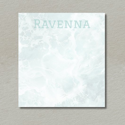 Seafoam Silver Opacity Elegant Custom Script Name Notizblock