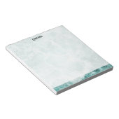 Seafoam Silver Striped Elegant Custom Script Name Notizblock (angewinkelt)
