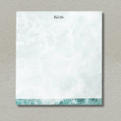 Seafoam Silver Striped Elegant Custom Script Name Notizblock