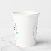 Seafoam Simple Heart Wreath Monogram Wedding Pappbecher (Rechts)
