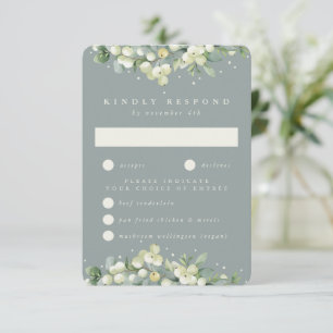 Seafoam Snowberry+Eucalyptus Ewedding RSVP