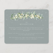 Seafoam Snowberry+Eucalyptus Garland Empfang Begleitkarte (Vorderseite)