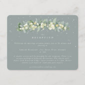 Seafoam Snowberry+Eucalyptus Garland Empfang Begleitkarte (Vorderseite)