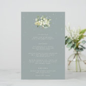 Seafoam Snowberry+Eukalyptus 3 Kurs Hochzeitmenü (Stehend Vorderseite)