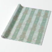 Seafoam Stiped Velvet-Look Diamond Trees Geschenkpapier (Ungerollt)