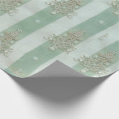 Seafoam Stiped Velvet-Look Diamond Trees Geschenkpapier (Ecke)
