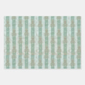 Seafoam Stiped Velvet-Look Diamond Trees Geschenkpapier Set (Vorderseite 3)