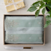Seafoam Stiped Velvet-Look Diamond Trees Seidenpapier (Geschenk)