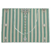 Seafoam Striped Crystal Trees Große Geschenktüte (Vorderseite)