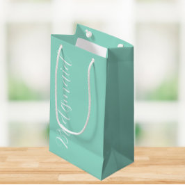 Seafoam Stylisierte SkriptWedding Bridesmaid Kleine Geschenktüte