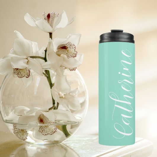 Seafoam Stylized Wedding Bridesmaid Thermosbecher