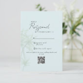 Seafoam Tropical Modern Wedding QR Code UAWG II RSVP Karte (Stehend Vorderseite)