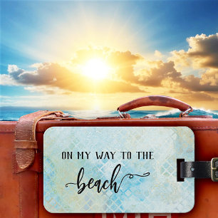 Seafoam Watercolor Beach Muster Gepäckmarke Gepäckanhänger