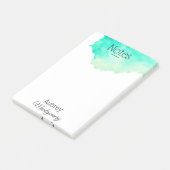 Seafoam Watercolor Splash Personalisiert Post-it Klebezettel (angewinkelt)