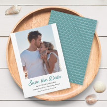 Seafoam Waves Foto Save the Date Karte