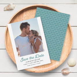 Seafoam Waves Foto Save the Date Karte