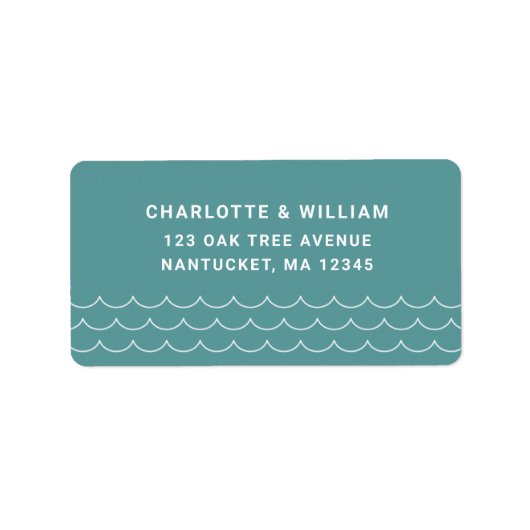 Seafoam Waves Return Address Adressaufkleber (Vorne)