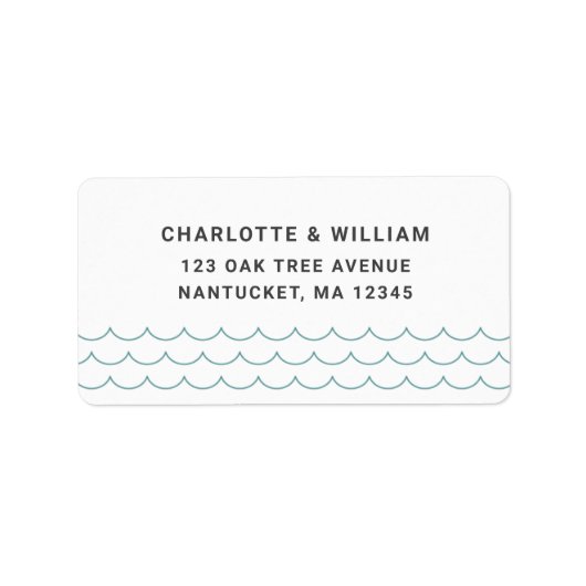 Seafoam Waves Return Address Adressaufkleber (Vorne)