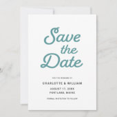 Seafoam Waves Save the Date Card (Vorderseite)