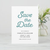 Seafoam Waves Save the Date Card (Stehend Vorderseite)