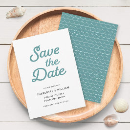 Seafoam Waves Save the Date Card