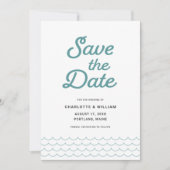Seafoam Waves Save the Date Card (Vorderseite)