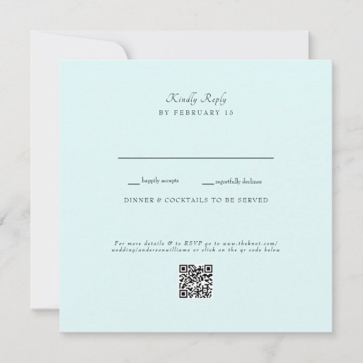 Seafoam Wedding QR Code UAWG Flat Card (Vorderseite)