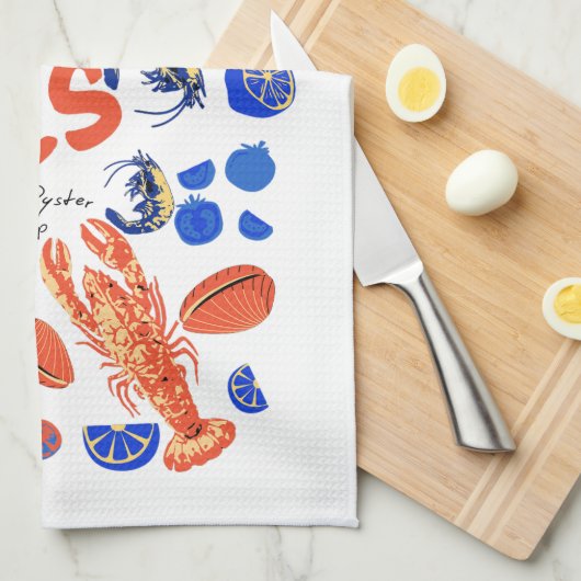 Seafood Beach Fisherman Ocean Tropical Quote  Geschirrtuch (Viertel Falte)