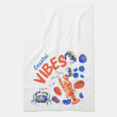 Seafood Beach Fisherman Ocean Tropical Quote  Geschirrtuch (Vertikal)