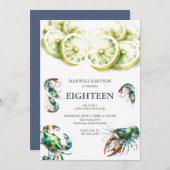 Seafood Boil 18. Geburtstag Einladungen (Vorne/Hinten)