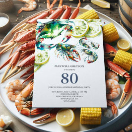Seafood Boil 80. Geburtstag Einladungen