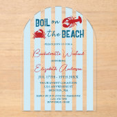 Seafood Boil Bachelorette Party Acryleinladungen (Vorderseite)