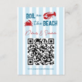 Seafood Boil Bachelorette Party Details & Website Begleitkarte (Vorderseite)