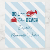 Seafood Boil Bachelorette Party Weinetikett (Einzelnes Label)
