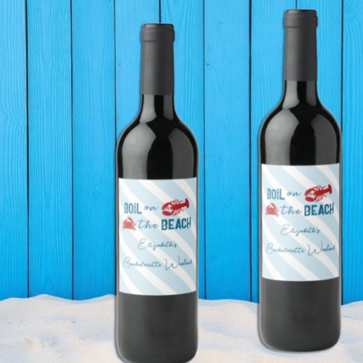 Seafood Boil Bachelorette Party Weinetikett