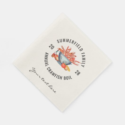 Seafood Boil Custom Matching Family Crawfish Party Serviette (Ecke)