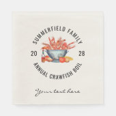 Seafood Boil Custom Matching Family Crawfish Party Serviette (Vorderseite)