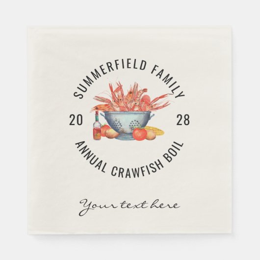 Seafood Boil Custom Matching Family Crawfish Party Serviette (Vorderseite)