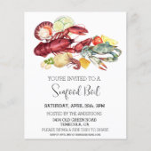 Seafood Boil Einladung Wasserfarben Cookout Budget (Vorderseite)