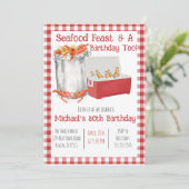 Seafood Boil Einladung zum Geburtstag (Stehend Vorderseite)