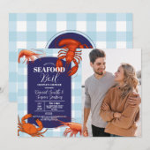 Seafood Boil Foto Navy Lobby Einladung (Vorne/Hinten)