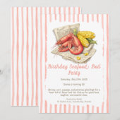 Seafood Boil Geburtstagsfeier Einladung - Küstenga (Vorne/Hinten)
